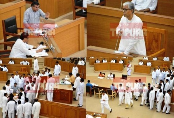 'Thieves ! thieves ! gobbling all Central funds...', oppositions scream at Manik Sarkar's corrupt cabinet : Assembly adjourned with MGNREGA fund debacles